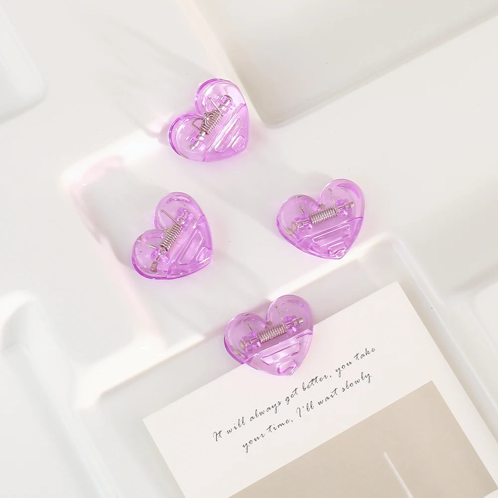 Kawaii 10pcs heart Clips File Paper Clips File Index Photo Clamp Page Holder Korean Stationery Office Desk Organizer