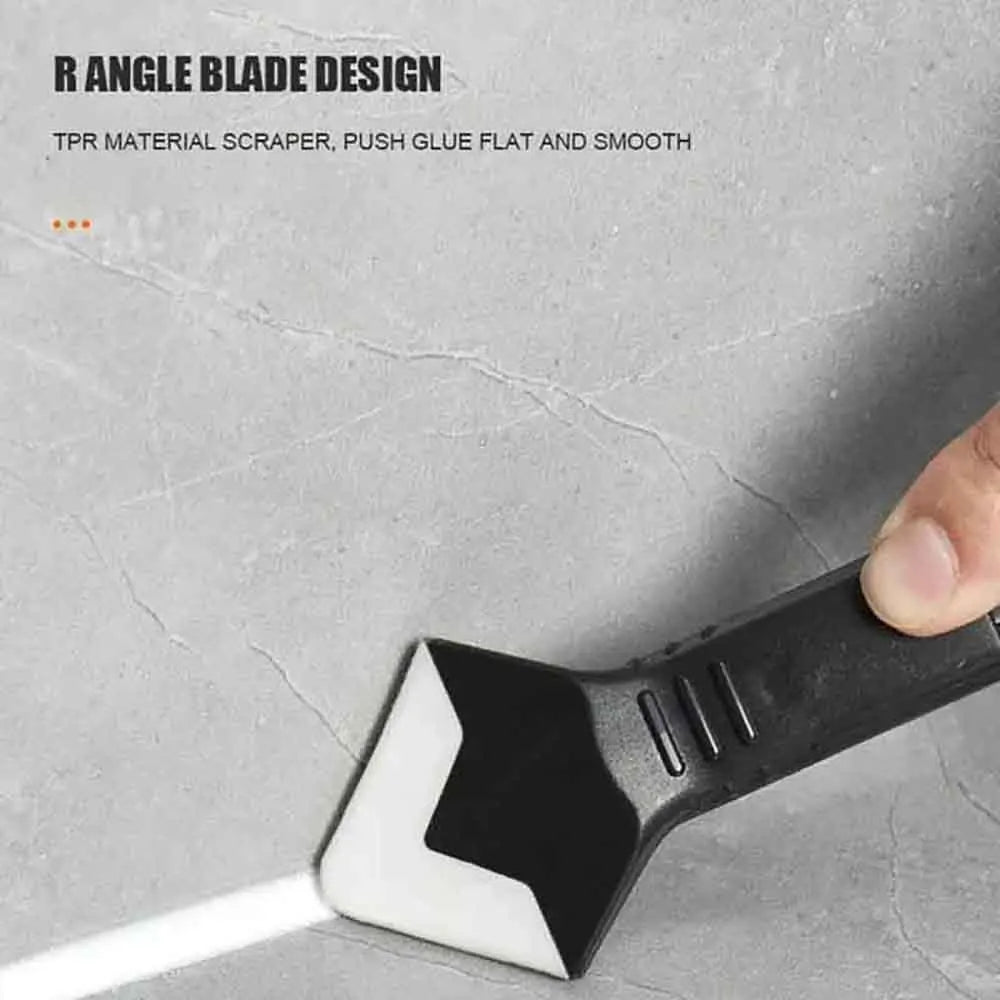 5 in 1 Silicone Scraper Squeegee Glue Remover Multi-functional Metal Head Shovel Glue Tool Spatula Caulk Window Cleaning Tools