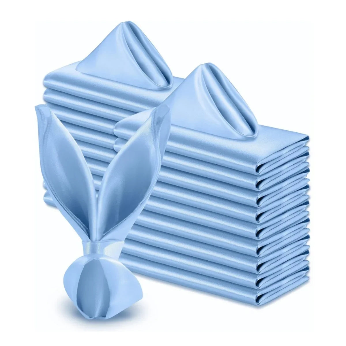 10pcs Satin Napkin 43cmX43cm Serving Table Decor Dinner Towel for Wedding Party Home Hotel Christmas Decor Table Napkins Green