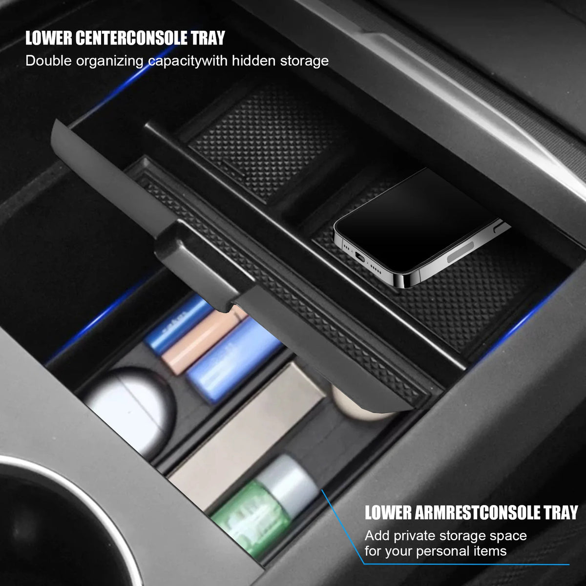 For 2025‑2026  Model Y Juniper 10‑Piece Interior Accessories Set, Center Console Storage Box, Cup Holder Insert, Only Fits 5‑Seater, Not Compatible With Standard Edition