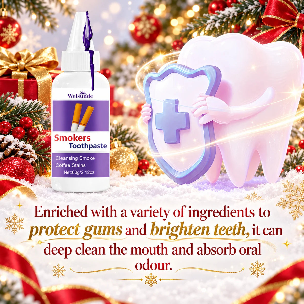2 Packs Whitening Teeth Toothpaste, Gently Reduce Smoke & Coffee Stains, Toothpaste for Deep Cleaning & Brighter Smile, Purple Remineralizing Hydroxyapatite Toothpaste, with Minty Fresh Breath, Gentle on Gums, Ideal Oral Hygi