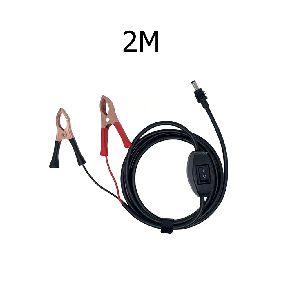 2/3/5m 12-48V Alligator Clip To DC Power Cable 16AWG Wire For Starlink Mini  with Built-in Switch For Starlink Mini Accessories