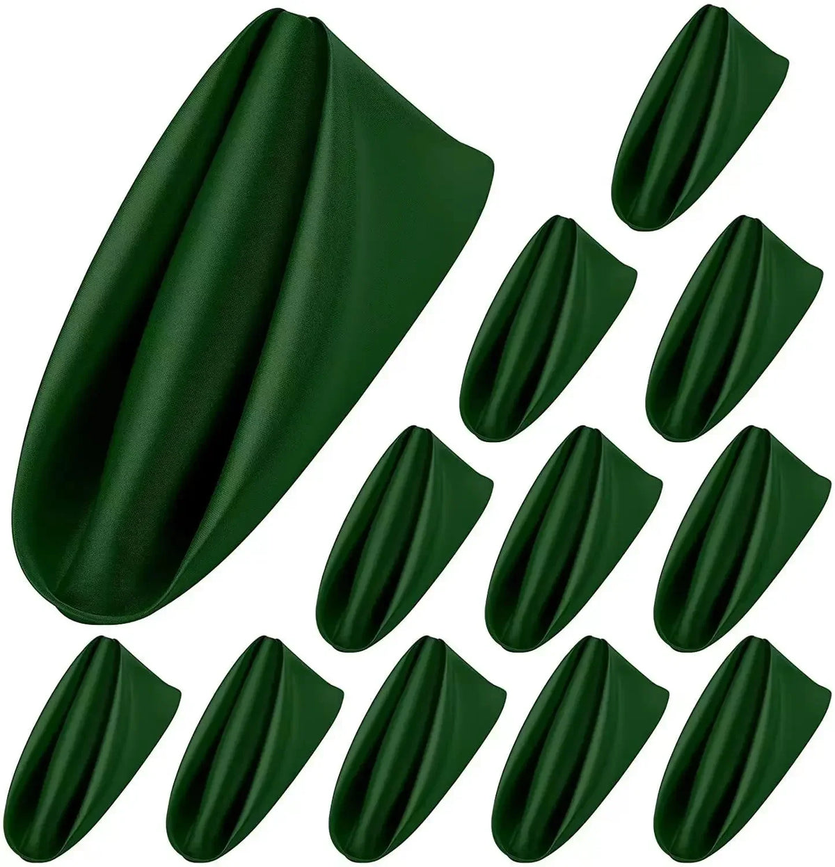 10pcs Satin Napkin 43cmX43cm Serving Table Decor Dinner Towel for Wedding Party Home Hotel Christmas Decor Table Napkins Green