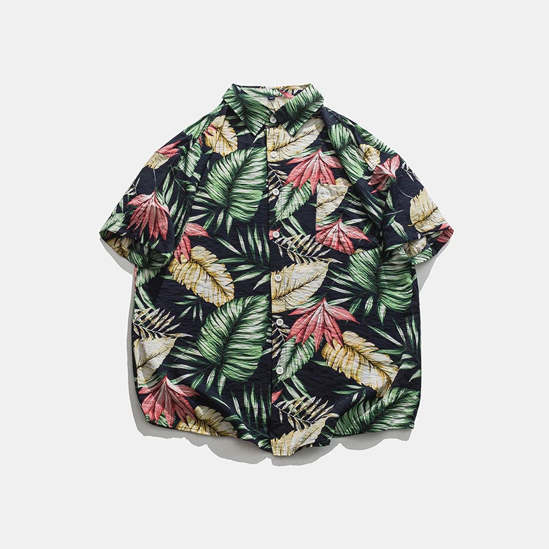 Legible Summer Casual Short Sleeve Shirts Men Floral Shirts Male Flower Loose Hawaiian Shirts Man
