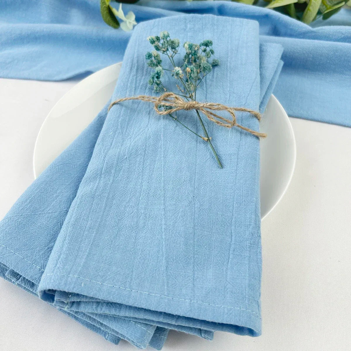 Wholesale 30pcs 30x45cm 100% Cotton Sage Green Napkin Reusable Wedding Party Christmas Table Decor Retro Napkins